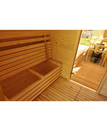 Sauna su panoraminiu langu Sauna su panoraminiu langu