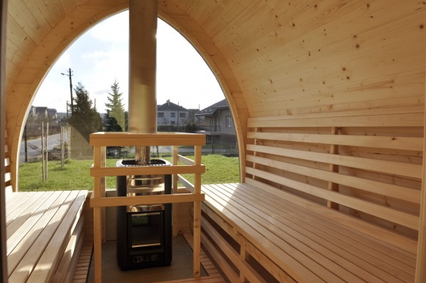 Sauna su panoraminiu langu Sauna su panoraminiu langu