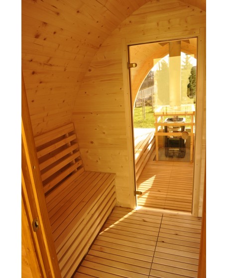 Sauna su panoraminiu langu Sauna su panoraminiu langu